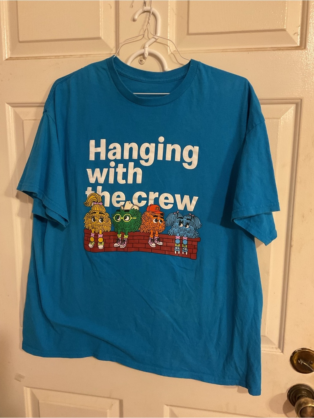 MCCDONALDS Hanging With The Crew Blue Graphic Tee FRY FRIENDS 3 XL